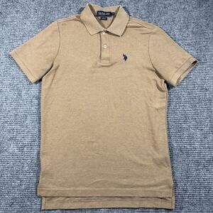 U.S. Polo Assn Mens XS Brown Performance Pique Polo Shirt Short Sleeve Casual